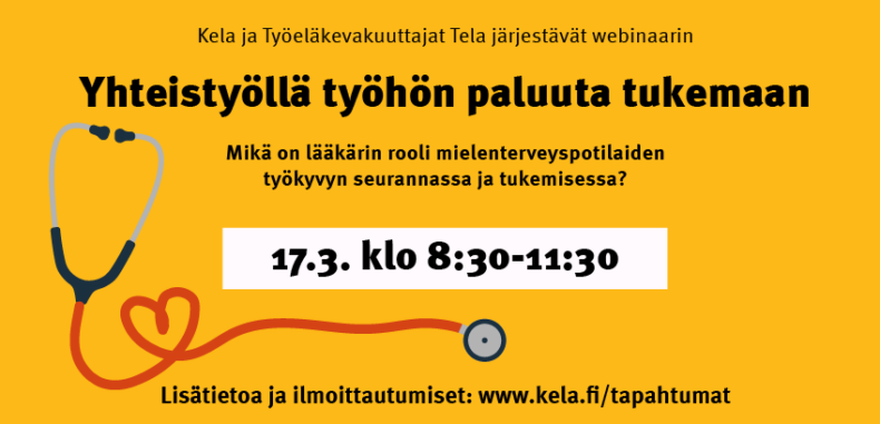 Kelan ja Telan webinaari lääkäreille mainoskuva.